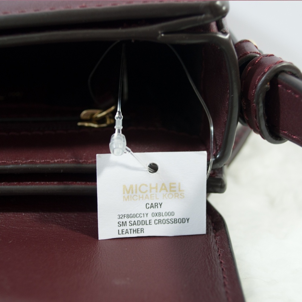 MICHAEL KORS CARY Oxblood Saddle Crossbody - Picture 12 of 13